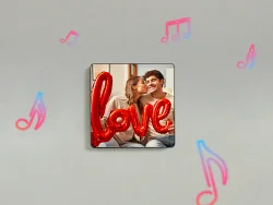 Sublimation Music Album Fridge Magnet (10*10*1cm,Black)