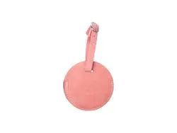 Sublimation Double Side PU Leather Luggage Tag (Pink, Round Shape)