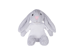 Coelho de Pelúcia 22cm com camiseta (Gris)