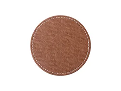 Posavasos Redondo Cuero PU (Φ9.5cm, Marrón)