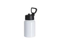 17oz/500ml Stainless Steel Water Bottle w/ Wide Mouth Straw & Portable Lid (White)