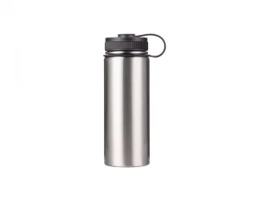 Sublimation 18oz/550ml Stainless Steel Flask w/ Portable Lid (Silver)