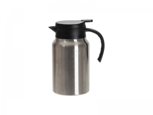 Sublimation Blanks 50oz/1500ml Stainless Steel Coffee Pot w/ Black Handle&amp; Lid(Silver)