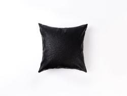 Engraving Leather Pillow Cover(Lychee Pattern Black W/ Gold, 40*40cm)
