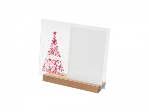 Sublimation Blanks Retangular Glass Photo Frame w/ White Patch (Christmas Tree, 20*25cm)