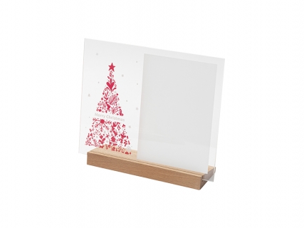 Sublimation Blanks Retangular Glass Photo Frame w/ White Patch (Christmas Tree, 20*25cm)