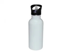Sublimation 500ml Stainless Steel Water Bottle with Straw Top - White