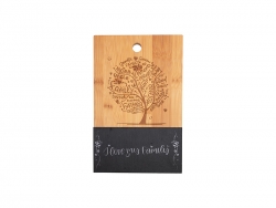 Tábua de Cortar de Lousa e Bambu (Retangular, 18*30Cm)