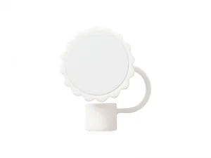 Silicone Straw Cover w/ Insert(White,Sunflower shape)