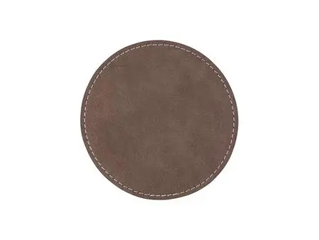 Sublimation PU Leather Round Mug Coaster (Gray, 9.5cm)