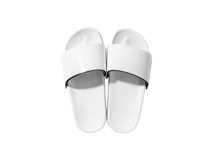 Adult Slippers w/ Sublimation PU Leather ( White Sole)