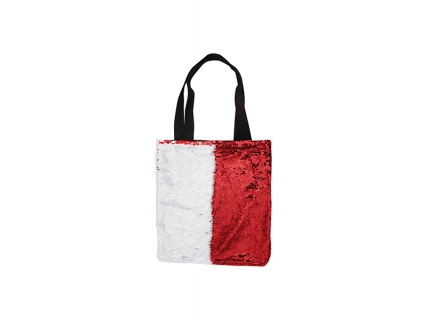 Sublimation Sequin Double Layer Tote Bag (Red/White)