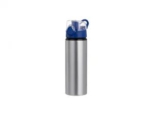 Sublimation 750ml Alu Water Bottle with Blue Cap (Silver) MOQ: 2000
