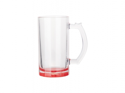 Sublimation 16oz Clear Glass Beer Mug (Red Bottom)