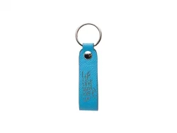 Llavero Cuero PU para grabado a láser (Correa, Azul Claro)