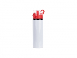 Sublimation 750ml Alu water bottle with Red cap (White) MOQ: 2000