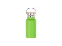 350ml/12oz Portable Bamboo Lid Powder Coated Stainless Steel Bottle (Green)