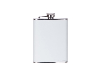 Sublimation 8oz/240ml Stainless Steel Flask with PU Cover (White)