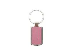 Engraving BlanksMetal Keyring w/ Engravable Leather (RND Corner Rect, Pink)
