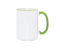 Sublimation 15oz Rim/Handle Mugs - Light Green