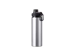 28oz/850ml Sublimation Blanks Alu Water Bottle with Color Cap (Silver)