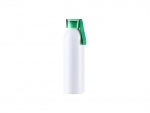 Sublimation Blanks 22oz/650ml Portable Sports Slim Aluminum Bottle With Green Cap(White)
