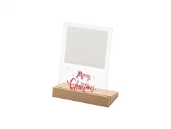 Sublimation Blanks Retangular Glass Photo Frame w/ White Patch (Merry Christmas, 12.7*17.8cm)