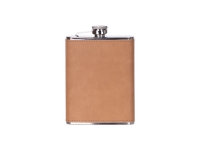 Sublimation 8oz/240ml Stainless Steel Flask with PU Cover (Light Brown)