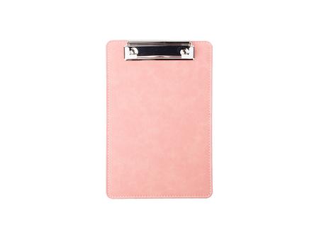 Sublimation PU Leather Clipboard with Metal Clip (Pink, A5 size)