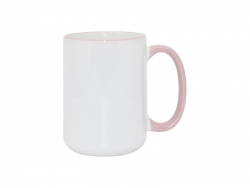 Sublimation 15oz Rim/Handle Mugs - Pink