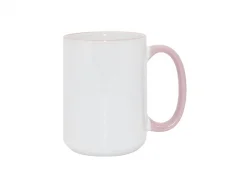 Sublimation 15oz Rim/Handle Mugs - Pink