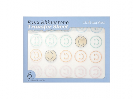 Faux Rhinestone Transfer Sheet 6pcs(Smiley)