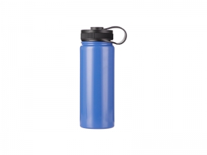 Sublimation 18oz/550ml Stainless Steel Flask w/ Portable Lid (Blue)