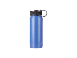 Sublimation 18oz/550ml Stainless Steel Flask w/ Portable Lid (Blue)