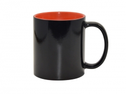 Sublimation 11oz Black Magic Mug (Inner Orange)