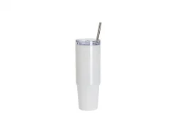 Sublimation Blanks 36oz/1080ml Stainless Steel Travel Tumbler with Lid &amp; Straw(White)
