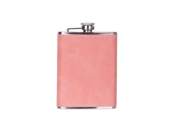 Sublimation 8oz/240ml Stainless Steel Flask with PU Cover (Pink)