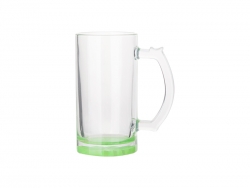 16oz Sublimation Clear Glass Beer Mug (Green Bottom)