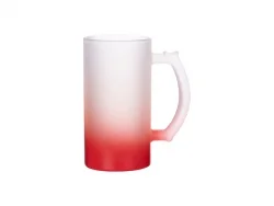 16oz Sublimation Glass Beer Mug Gradient Red