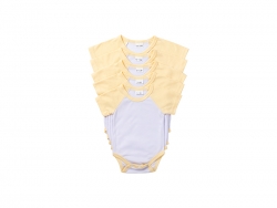 Macacão Bebê Manga Curta Raglã Tamanho XXL (Amarelo ,18-24M)