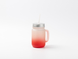 12oz/350ml Sublimation Blanks Mason Jar w/ Straw (Frosted, Gradient Color)