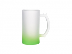 16oz Sublimation Glass Beer Mug Gradient Green