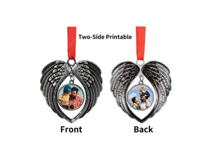 Sublimation Blank Angel Wings Metal Ornament
