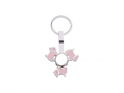 Llavero Spinner(Perro, Rosa)