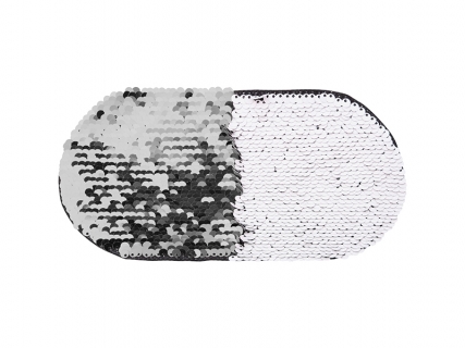 Sublimation Flip Sequins Adhesive (Oval, Silver W/ White)