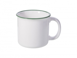 Taza Esmalte Cerámica 10oz/300ml (Borde verde)