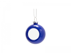 6cm Plastic Christmas Ball Ornament (Glossy Blue)