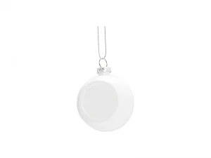 6cm Plastic Christmas Ball Ornament (Glossy White)