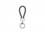 Sublimation Heart Braided Keyring (Black)