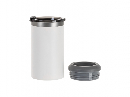 Sublimation Blanks 12oz/350ml Powder Coated 4 in 1 SS Can Cooler (White, Matt Sub Coating)